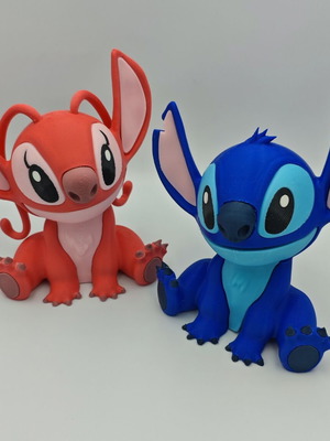 Handmade 3D Printed Stitch and Angel Figures new