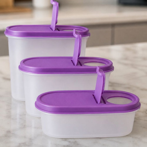 Tupperware oval modular food storage set, 3 pieces