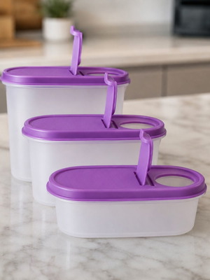 Tupperware oval modular food storage set, 3 pieces