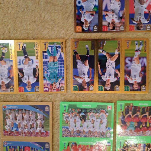 Panini Fifa collectible stickers, national women's teams, like new, set of 12