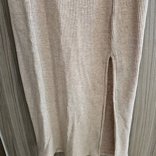 Bershka midi ribbed beige dress like new