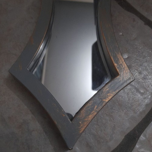 Set of 3 hanging mirrors gray with gold details like new