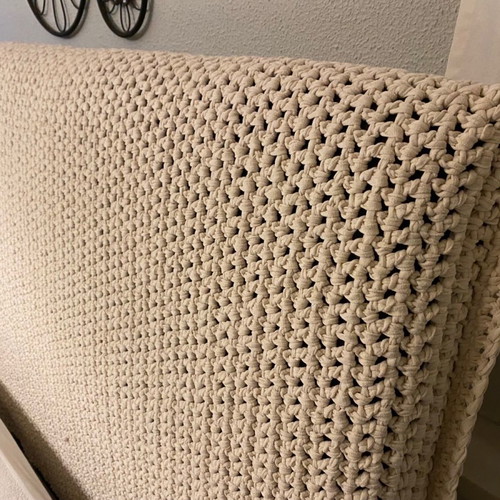 Knitted handmade bed headrest cover new, custom dimensions