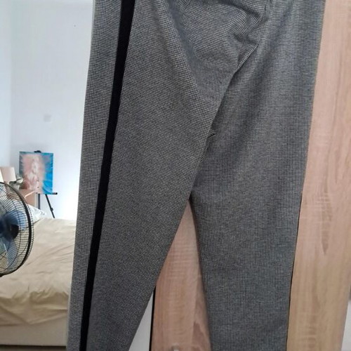 Elastic pants leggings, black and white, XXL