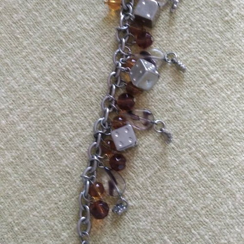 Bracelet with beads and dangling charms new, boho style