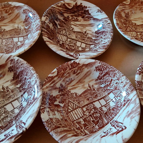 Broadhurst vintage ironstone bowl set of 6 from Staffordshire, like new