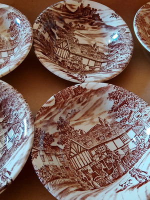 Broadhurst vintage ironstone bowl set of 6 from Staffordshire, like new
