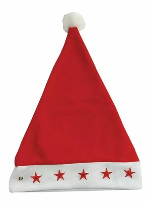 Santa Hat with Light-Up Stars One Size new