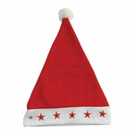 Santa Hat with Light-Up Stars One Size new