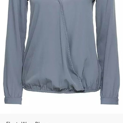Bonprix blouse with v-neck and crisscross neckline like new, size L/XL, grey-purple