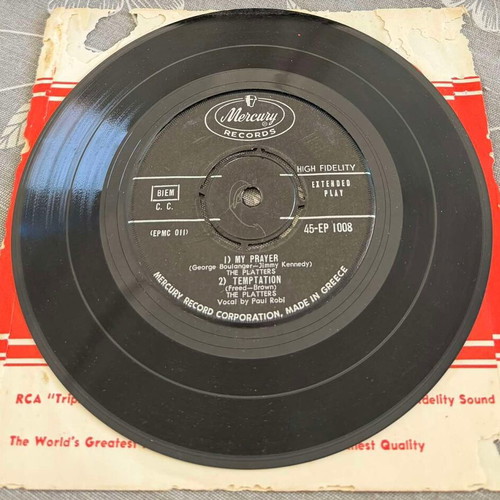 The Platters 45rpm record used, rock genre