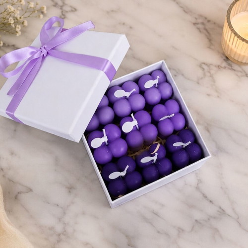 Bubble candles set of 9 new, gift box with purple shades