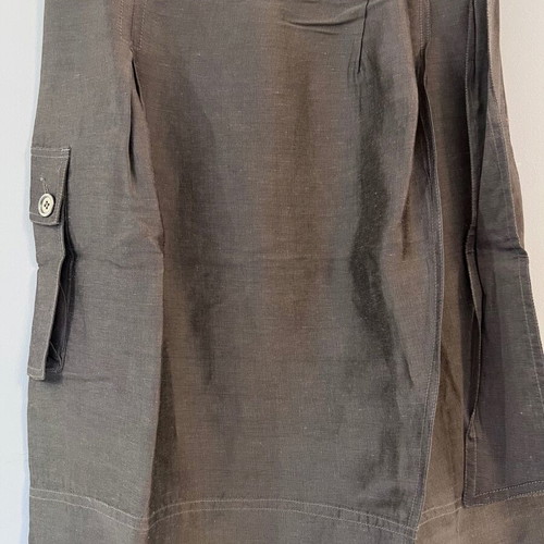 Cerruti linen skirt, brown/olive, size M 38 10