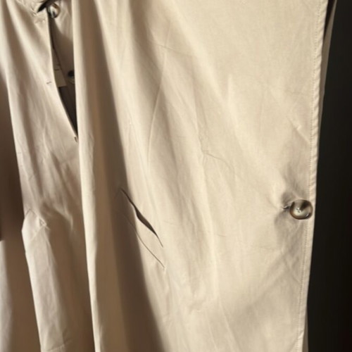 Cotton poncho trench coat new, beige, size M