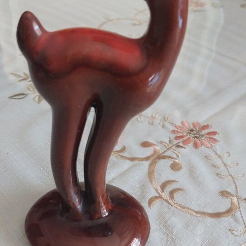Decorative red clay figurine from 1950s-60s, like new, from Canada