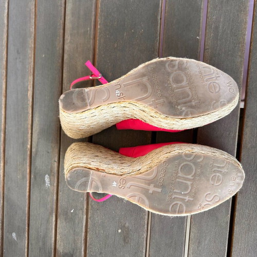 Fuchsia satin platform shoes Sante size 41 like new