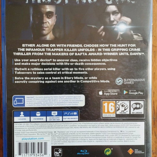 PS4 Hidden Agenda used, complete