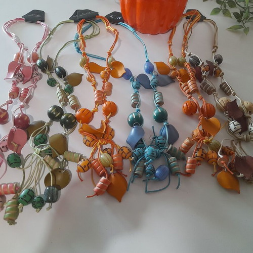 Boho necklaces pack of 10, handmade, multicolor, new
