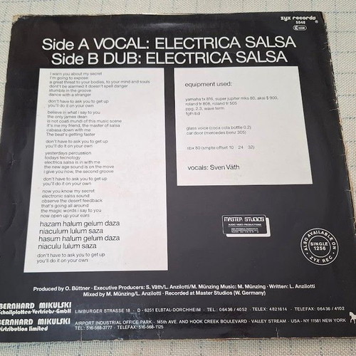 Off Electrica Salsa (Baba Baba) 12' vinyl used, electronic