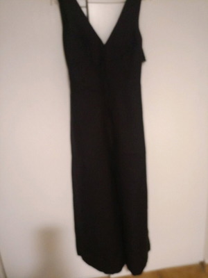 Black one-piece jumpsuit like new, deep neckline and back tie, size S