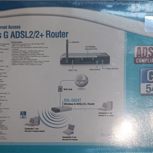 D-Link ADSL2/2+ Modem/Router DSL-G624T New Sealed