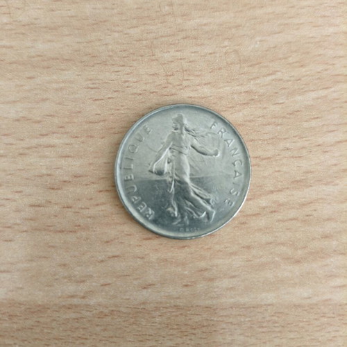 French 5 Francs Semeuse Coin used 1971