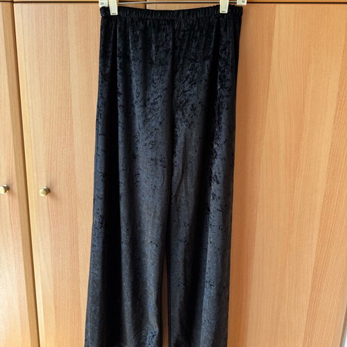 Black Velvet Texture Wide-Leg Pants Medium Like New