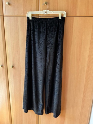 Black Velvet Texture Wide-Leg Pants Medium Like New