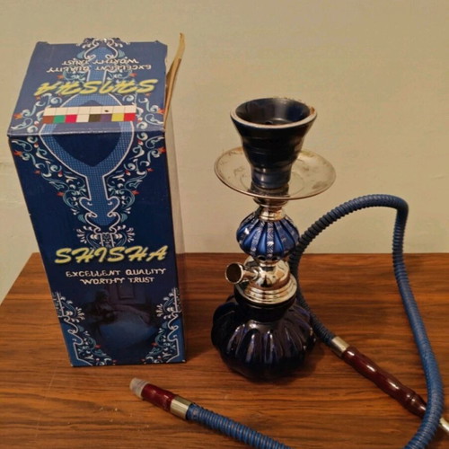 Shisha hookah small 25cm blue (brand new)