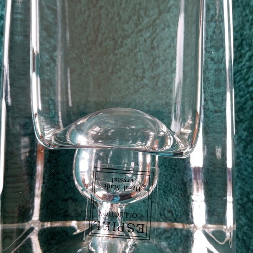 Crystal vase new, height 18.5×8.5 cm