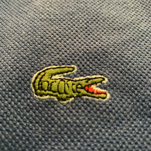 Lacoste polo shirt medium blue, made in France, 90s