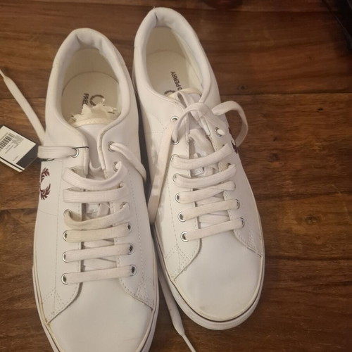 Fred Perry white leather sneakers, size 45, unworn