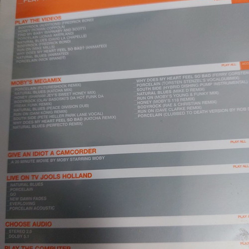 Moby Play DVD used with Megamix CD
