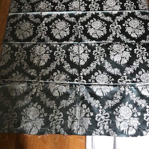 Brocade fabric piece vintage new, silk with damask pattern