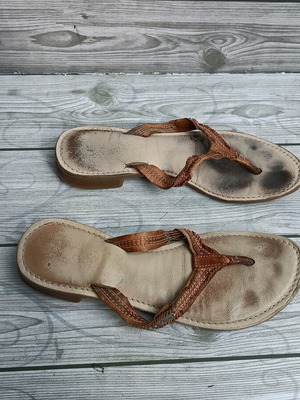S.Oliver leather slippers used, size 38, brown