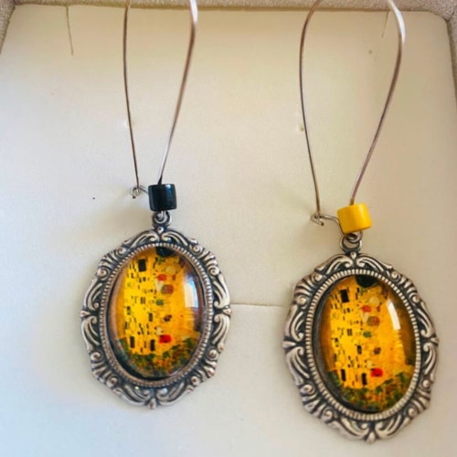 Gustav Klimt The Kiss earrings set, handmade