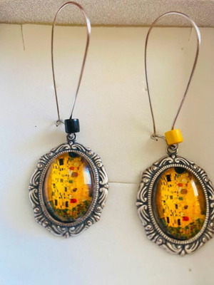Gustav Klimt The Kiss earrings set, handmade