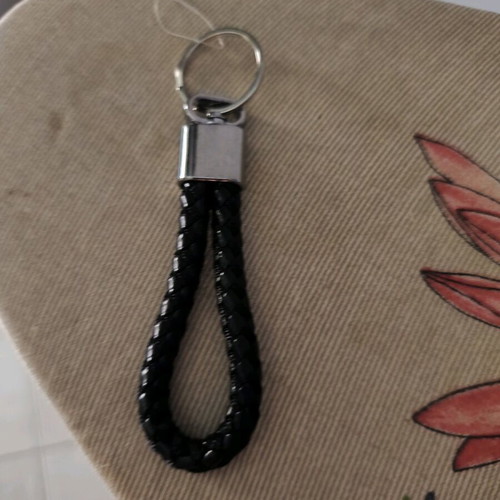 Black braided keychain new unused