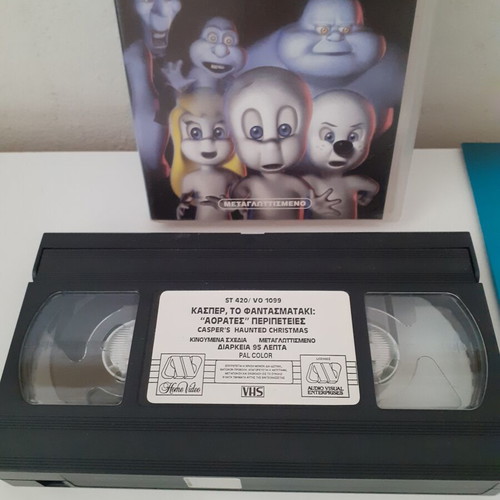 Casper The Friendly Ghost VHS used, dubbed with glowing ghost cards