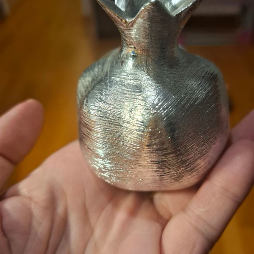 Metal decorative pomegranate silver handmade