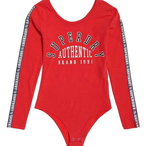 Superdry Maddox Sporty Red Bodysuit Medium New