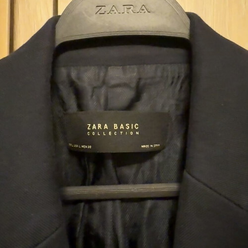 Zara Navy Blue Blazer like new, size M/L, boxy fit with gold buttons