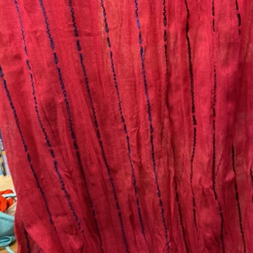 Beach Pareo like new fuchsia with stripes, also worn as scarf