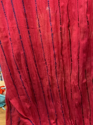 Beach Pareo like new fuchsia with stripes, also worn as scarf