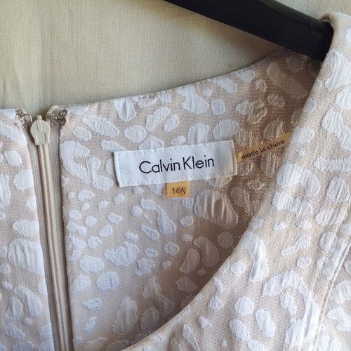 Calvin Klein Embossed Jacquard Mini Dress XL XXL, ecru