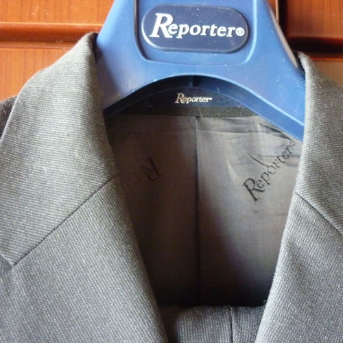 Reporter men's suit black-gray No 50 100% wool like new