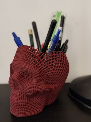 Skull pencil holder new