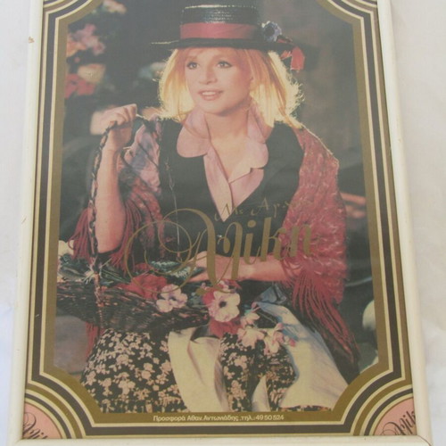 Aliki Vougiouklaki framed vintage poster with inscription used