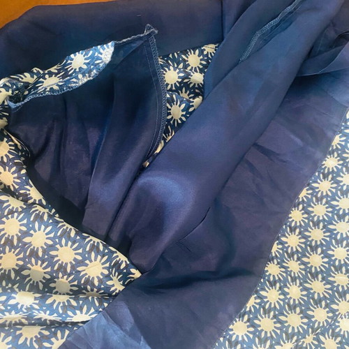 Velvet silk dress, boho style, size S