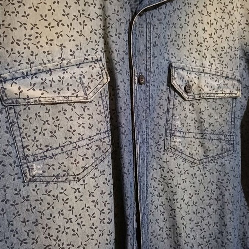 Firenze men's shirt blue patterned size L like new
